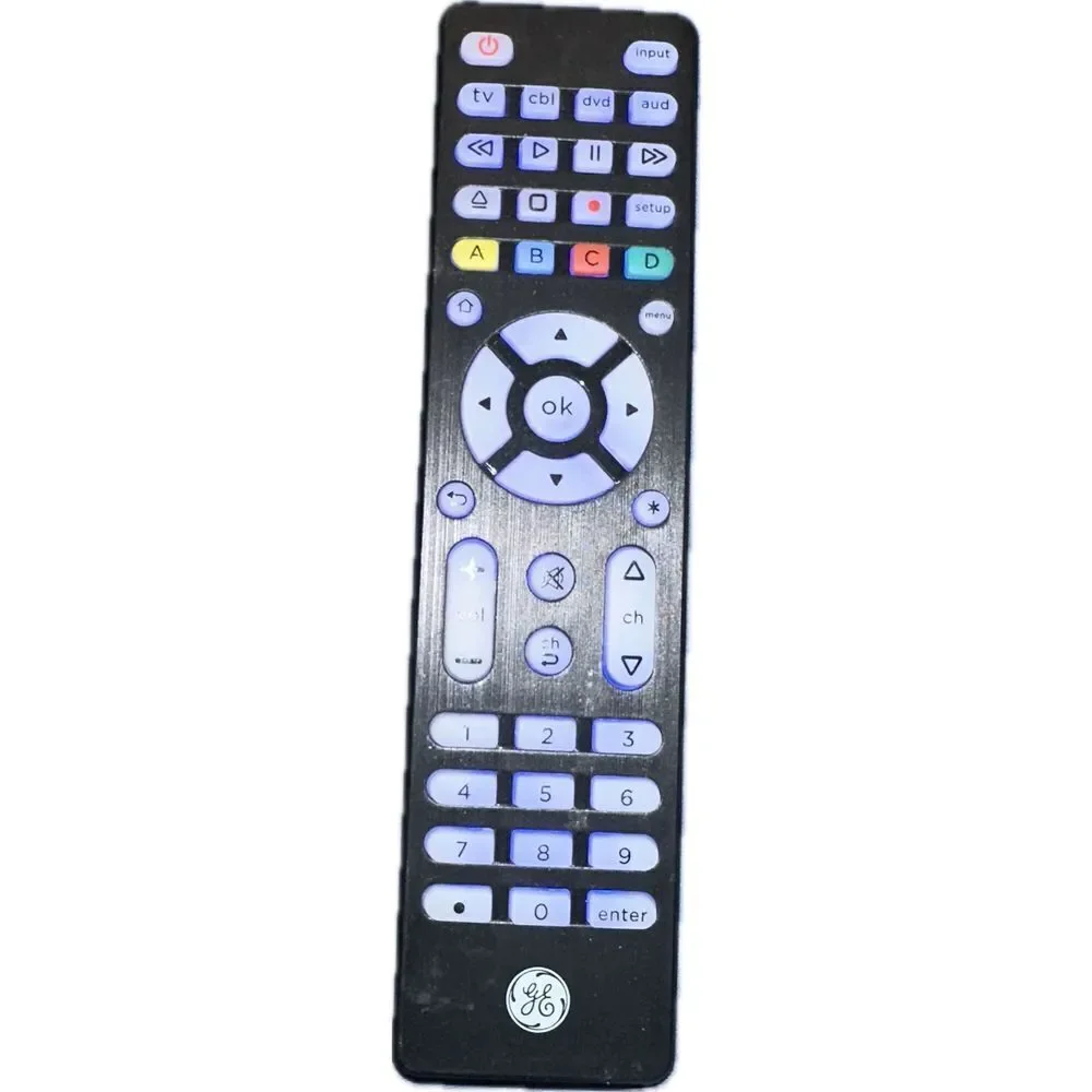 GE 4-Device Backlit Universal Remote TV Control‎ Black Model 48843